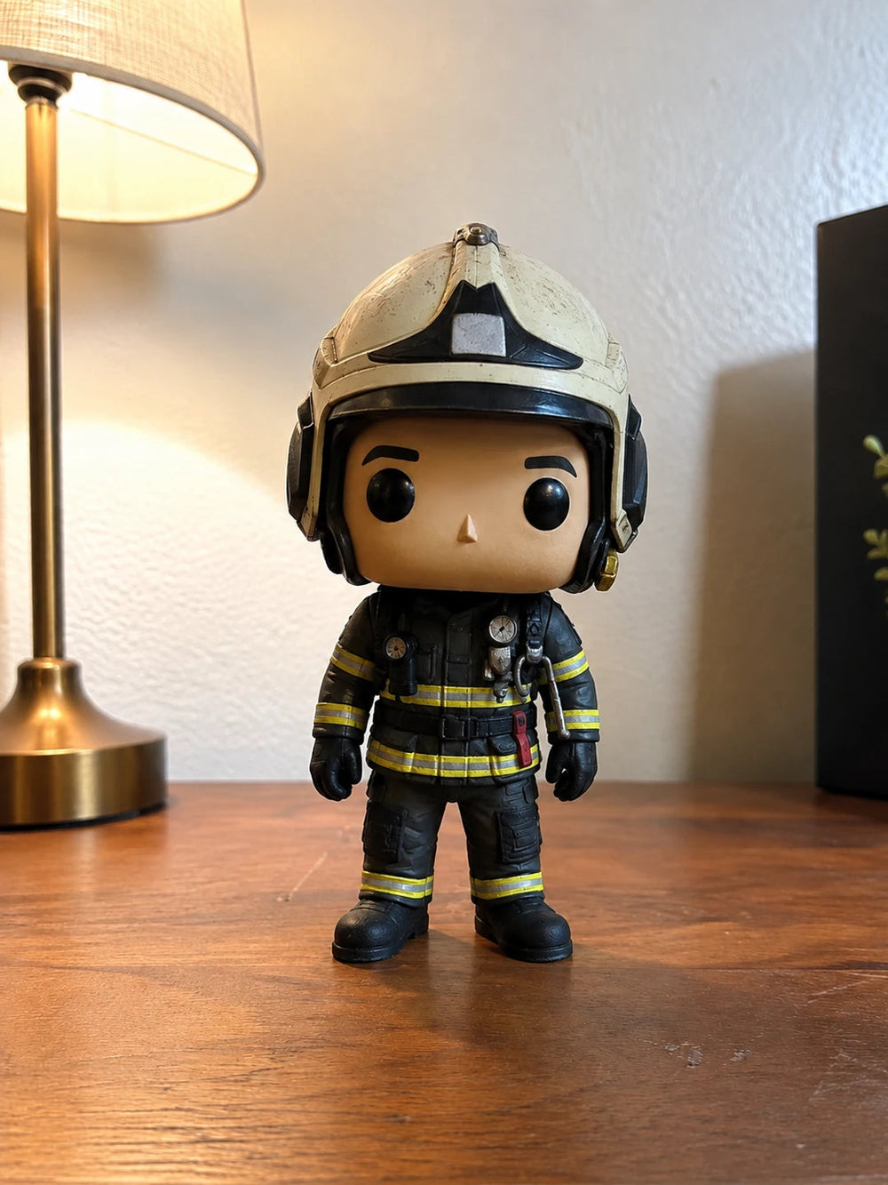 Figura 3D personalizada de bombero con uniforme y casco