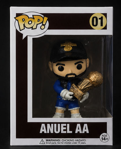 Figura 3D de ANUEL AA presentada en caja